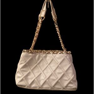 Big Buddha Purse White Quilted Gold Tone Chain hardware NICE 🥰